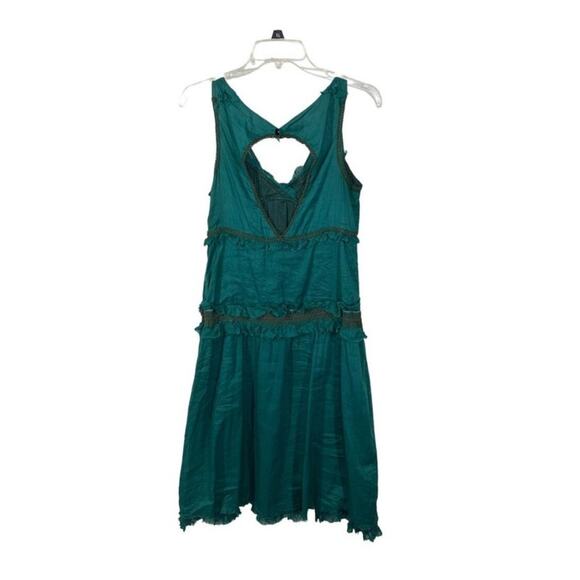 Urban Outfitters Lux Steampunk Victorian Green Ruffle Midi Dress Size 5 - Picture 8 of 16